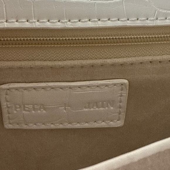 Peta + Jain White Leather Chain Minimalist Clean Girl - Picture 8 of 10